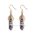 Gold Plated Hexagon Point Gemstone Dangle Charm Earrings